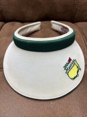 Vintage 2004 Masters Golf Sun Visor Augusta Embroidered White Texace Made in USA